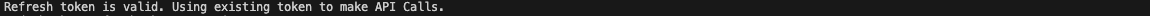 Confirmation of valid refresh token.