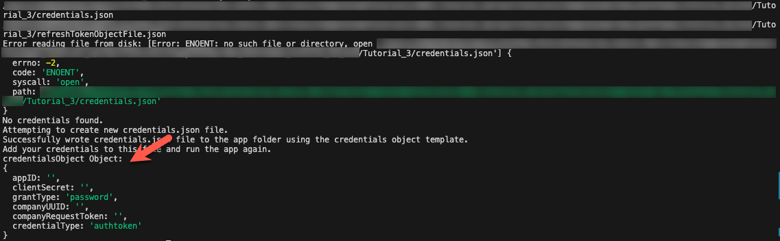 Image of terminal running