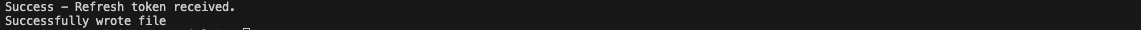 Refresh token successfully received.