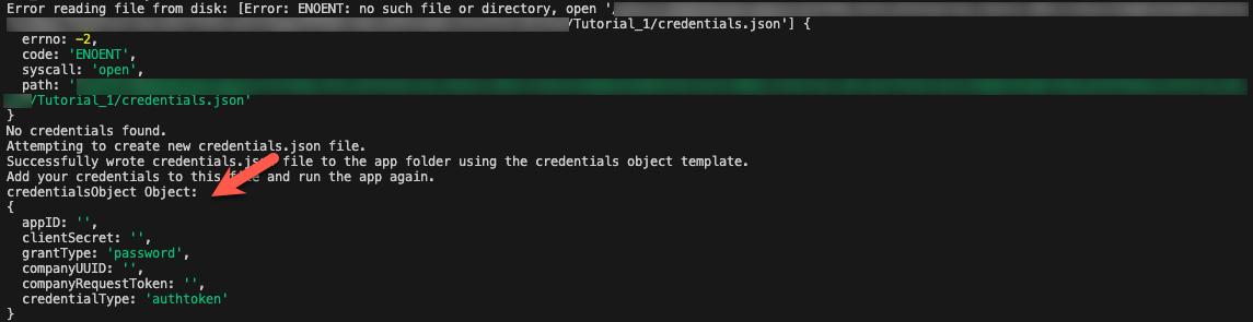 Credentials object messages.