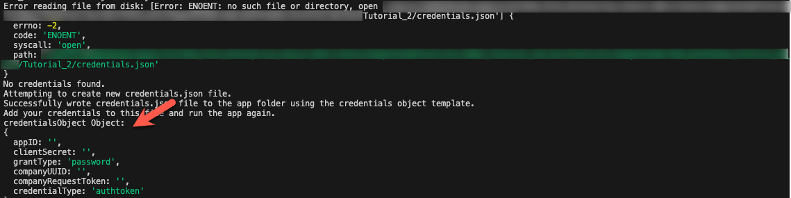 Credentials object messages.